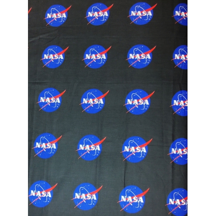Flat sheet with printed NASA logo design 