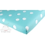 Mint white polka dot flat sheet 140x200