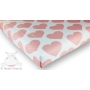  Kids flat sheet with hearts pattern 140x200, pale pink