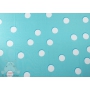 Mint - white polka dot flat sheet for girls