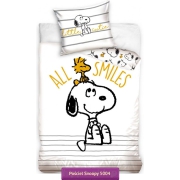 White bedding with Snoopy 140x200 or 150x200 cm