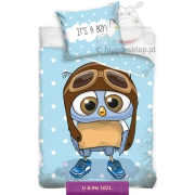 Bedding with owl U and Me 140x200 or 150x200, blue  