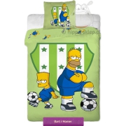 Bart & Homer football players kids bedding, green 140x200