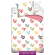 Cotton bedding with colored hearts NL-181401