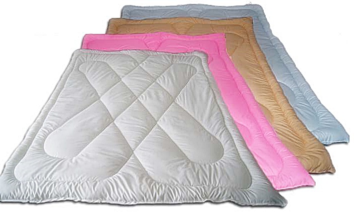 Duvets with acrylic fiber inserts in various colors