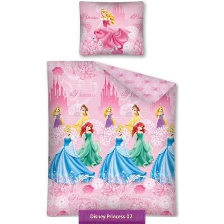 Flannel Disney Princess bedding set 140x200 or 150x200, pink