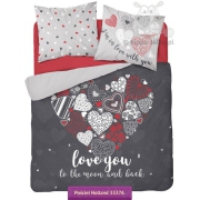 Marriage bedding for couples with hearts 220x200, graphite-gray