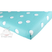 Mint white polka dot flat sheet 140x200