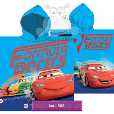 Kids hooded towel - poncho Disney Cars 60x120, blue