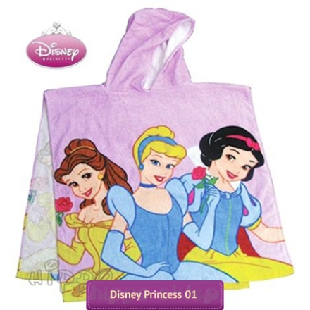 Disney Princess hooded poncho-towel 60x120, violet 