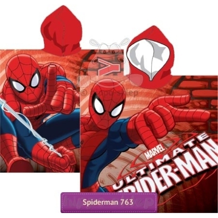 Kids hooded towel Spider-man 55x110 cm, red