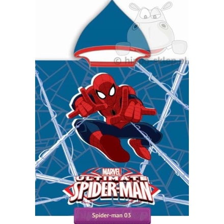 Ultimate Spider-man kids hooded beach towel 55x115, blue