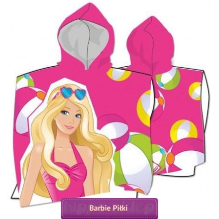Barbie poncho hooded towel 60x120, pink