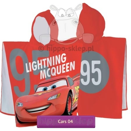 Lighting McQueen Disney Cars hooded towel 60x120, red