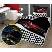 Glow in the dark bed linen with car