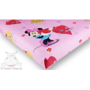 Kids flat sheet Minnie & Mickey Mouse 140x200, pink 