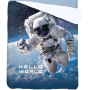 Kids bedspread with astronaut 140x195, navy blue 