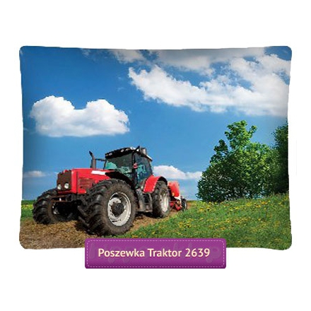 Large tractor pillowcase 50x60 or 50x80, blue  