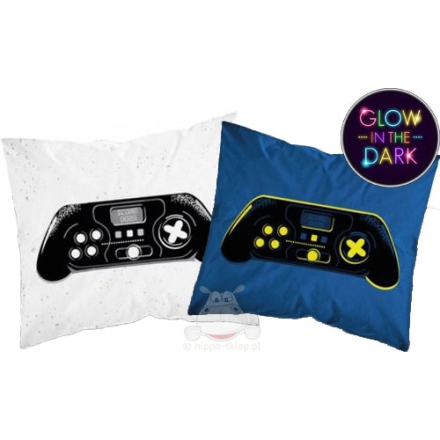 Game pad glowing in the dark kids pillow cover