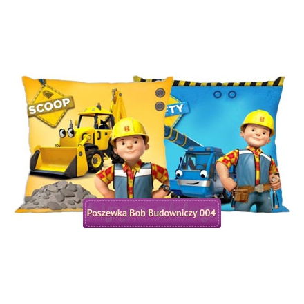 Kids reversible pillowcase with Bob the Builder, for boys