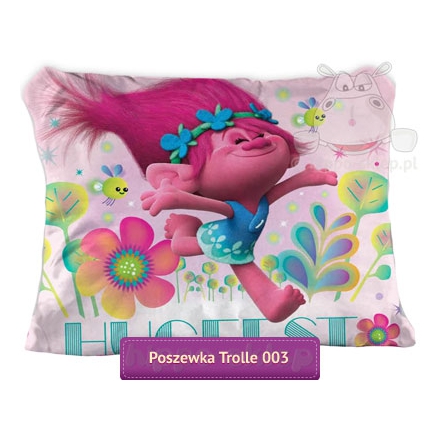 Large pillowcase with Poppy - Trolls 70x80 cm, pink