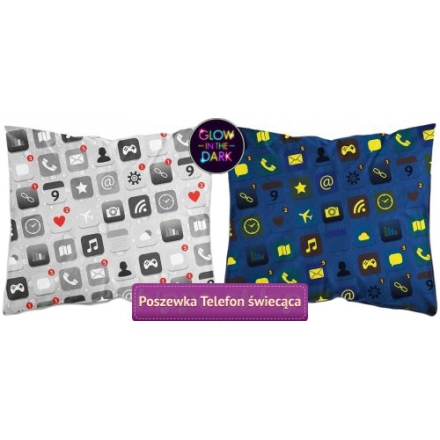 Glow in the dark pillowcase with mobile phone