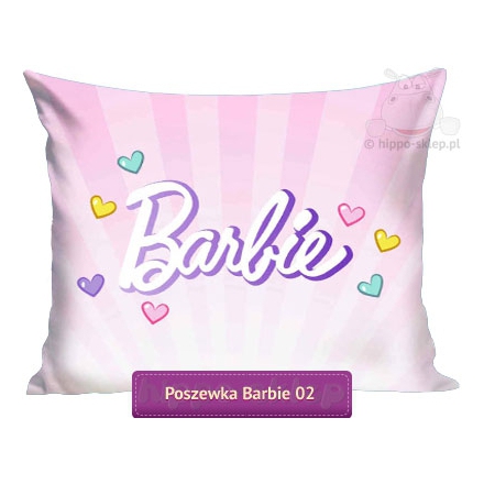 large pillowcase with Barbie logo 50x60 or 50x80, pink 