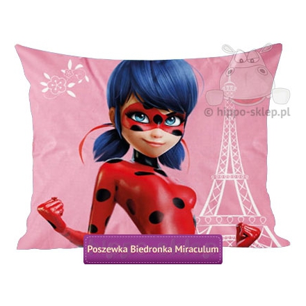 Large pillowcase with Marinette as a Ladybug 70x80 cm, pink