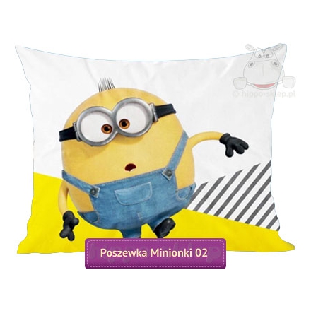 Kids large pillowcase with Minion 70x80, yellow-gray