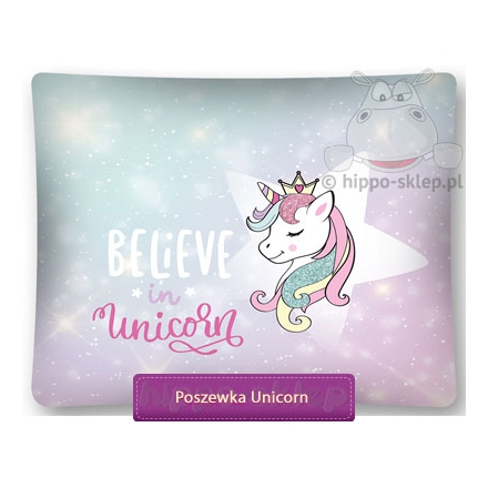 Large pillowcase with Unicorn shining mane 50x80, for girls 