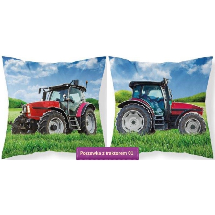 Colorful pillow cover with agricultural machine for a boys