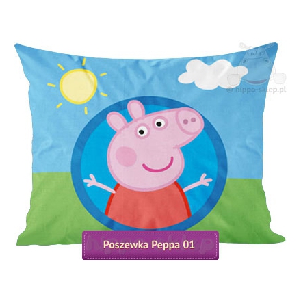 Large pillowcase with Peppa Pig 70x80, 50x80 or 50x60 cm, green-blue