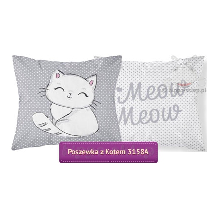 Reversible small square pillow cover with kitten, meow-meow 3158A