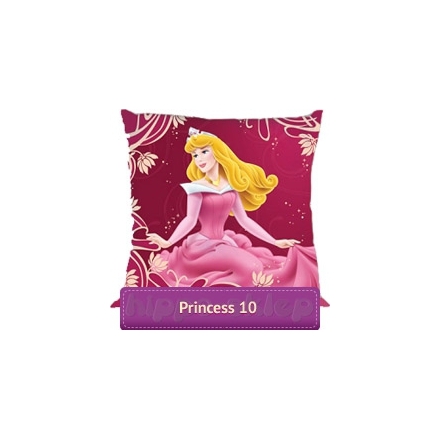 Small square pillowcase with Princess Aurora, red