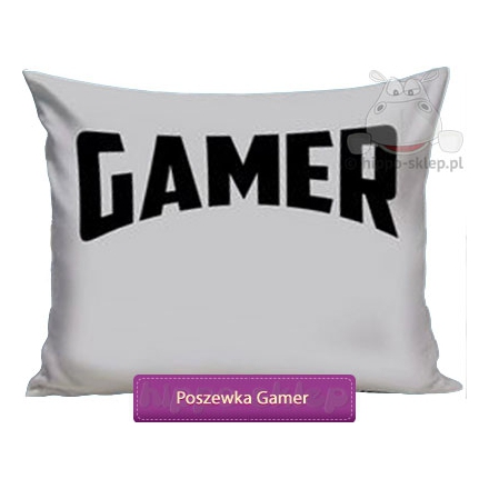 Large Gamer pillowcase 50x80 or 80x70 cm, gray 