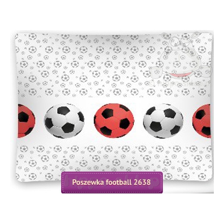 Large pillowcase with soccer balls 50x60 or 50x80 cm, white