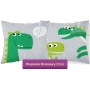 Small square pillowcase dinosaurs 40x40 cm, gray