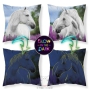 Glowing decorative pillow / pillow cover with a horse 40x40 cm