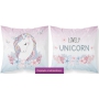 Pastel pillow cover with Lovely Unicorn for a girl