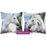Kids pillow cover with gray horse 