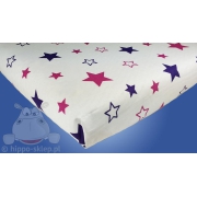 Kids flat sheet pink and violet stars, 140x200