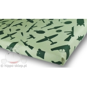 Military theme kids flat sheet 140x200, green 