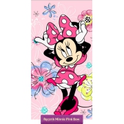 Kids Minnie Mouse beach towel with flowers 70x140, pink