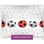 Large pillowcase with soccer balls 50x60 or 50x80 cm, white