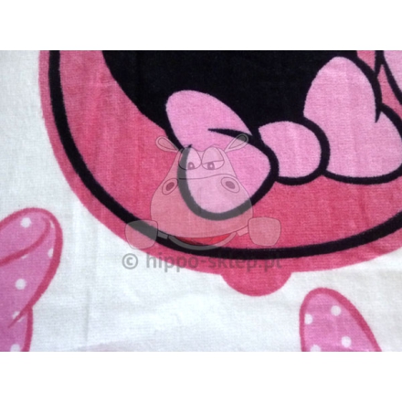 Pink and white Disney Minnie Mouse beach towel