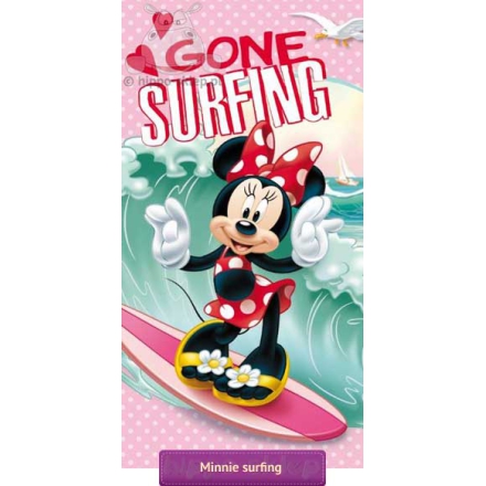 Kids beach towel Disney Minnie Mouse surfing, Faro
