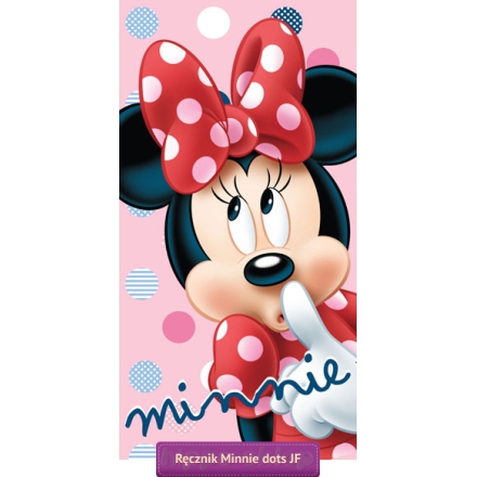 Minnie Mouse kids towel with dots, 140x70, pink