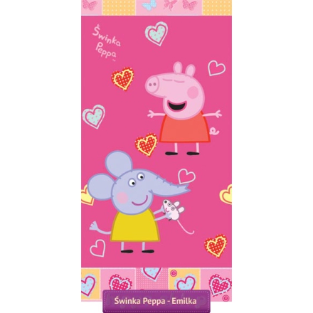 Peppa pig & Emily mouse kids towel 70x140, pink