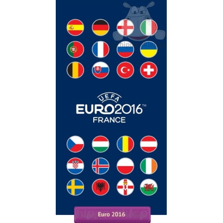 UEFA Euro 2016 beach & batch towel 75x150, blue