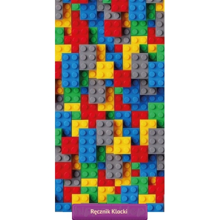 Towel with colorful lego classic blocks 70x140